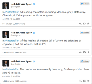 Illustration for article titled Neil deGrasse Tyson reviewed Interstellar on Twitter